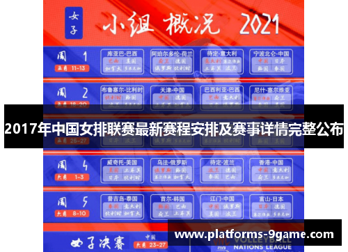 2017年中国女排联赛最新赛程安排及赛事详情完整公布